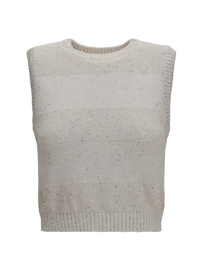 BRUNELLO CUCINELLI Knit and sequin Vest