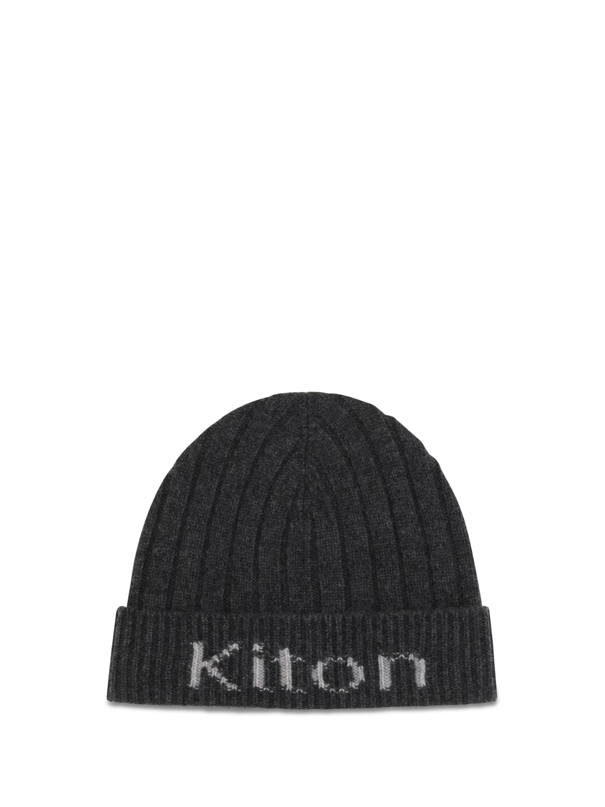 Kiton Wool Beanie Hat - Grey Dark/Grey Light