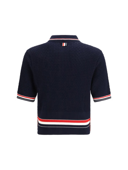 THOM BROWNE Woven cotton Polo