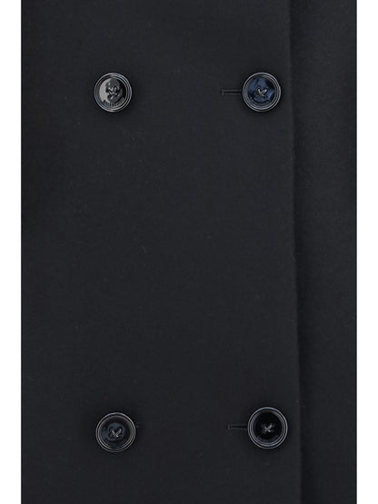 Balenciaga Structured high-neck Peacoat - Black
