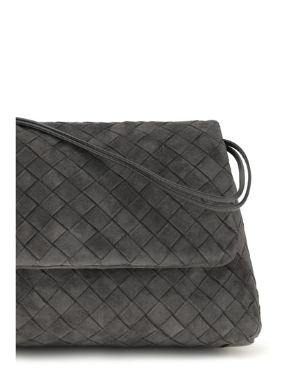 Bottega Veneta Giorno Shoulder Bag - Obsidian Grey-Silver