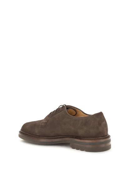 Brunello Cucinelli Suede Lace-Up Shoes - Moka