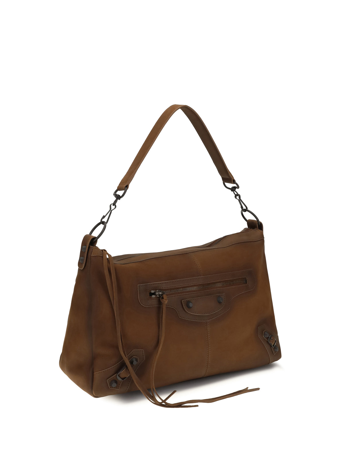 Balenciaga Medium Le City Moto Shoulder Bag - Caramel