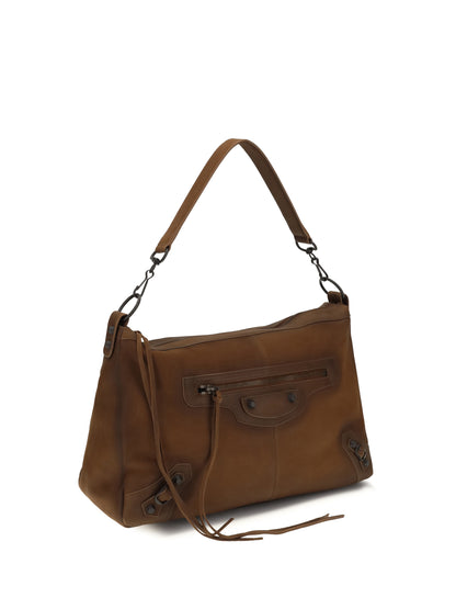 Balenciaga Medium Le City Moto Shoulder Bag - Caramel