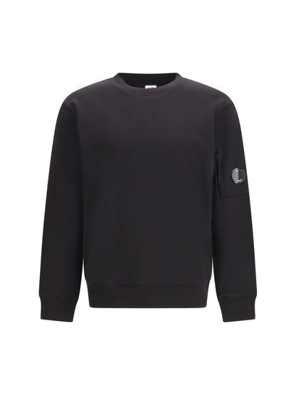 C.P. COMPANY Diagonal Raised Fleece Crewneck Lens Sweatshirt