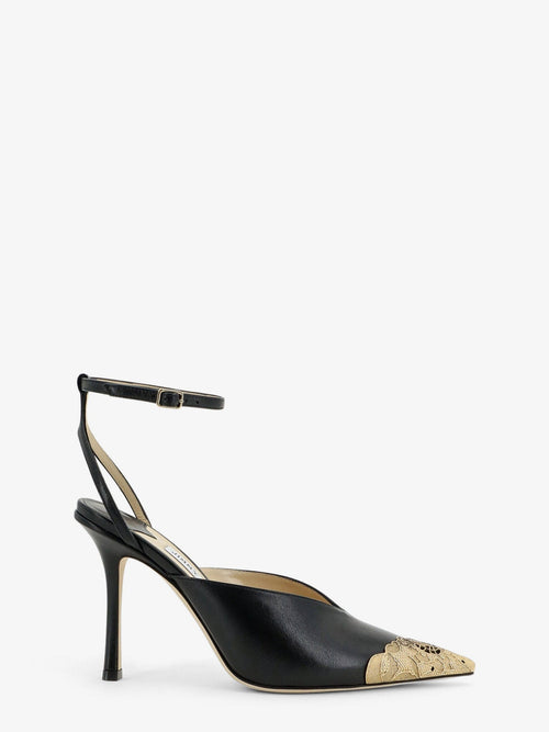 Jimmy Choo Faiz 100 leather slingback pumps - Blackvintagegold