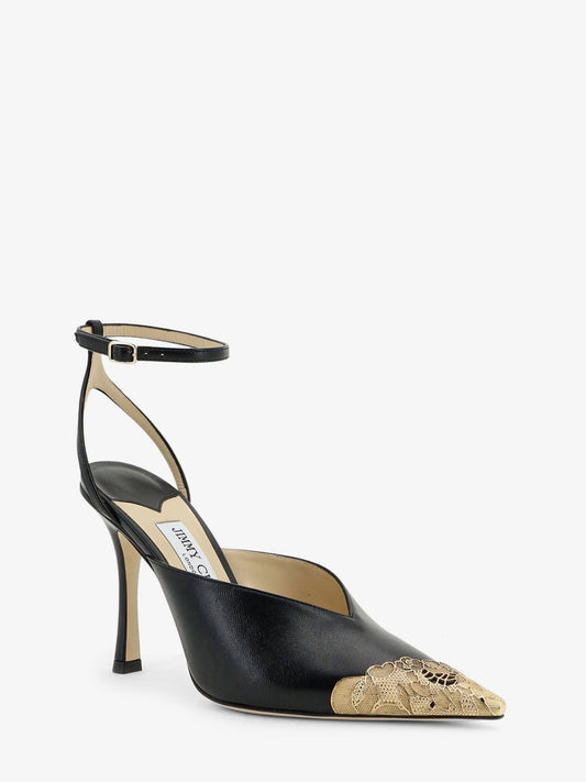 Jimmy Choo Faiz 100 leather slingback pumps - Blackvintagegold