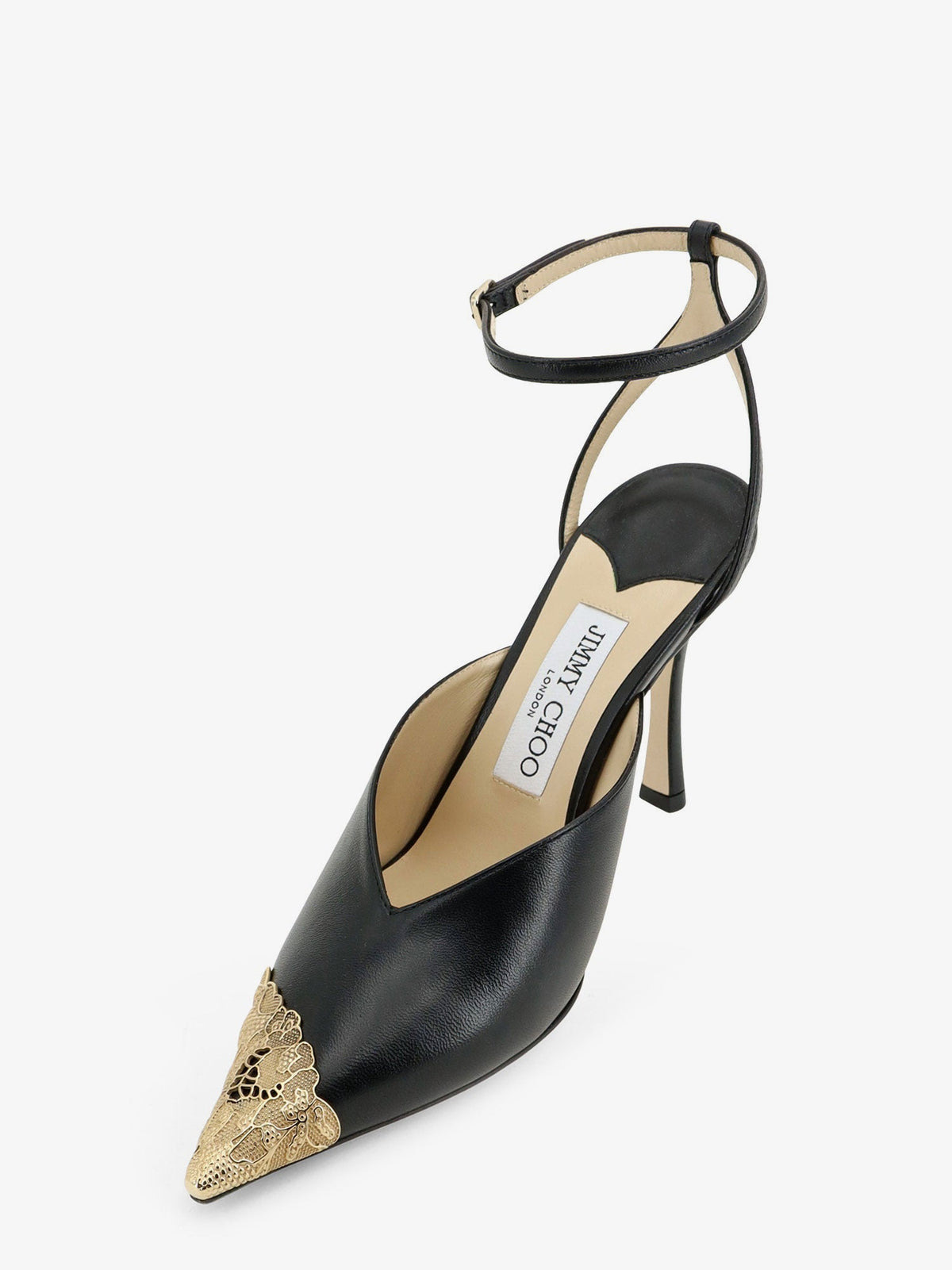 Jimmy Choo Faiz 100 leather slingback pumps - Blackvintagegold
