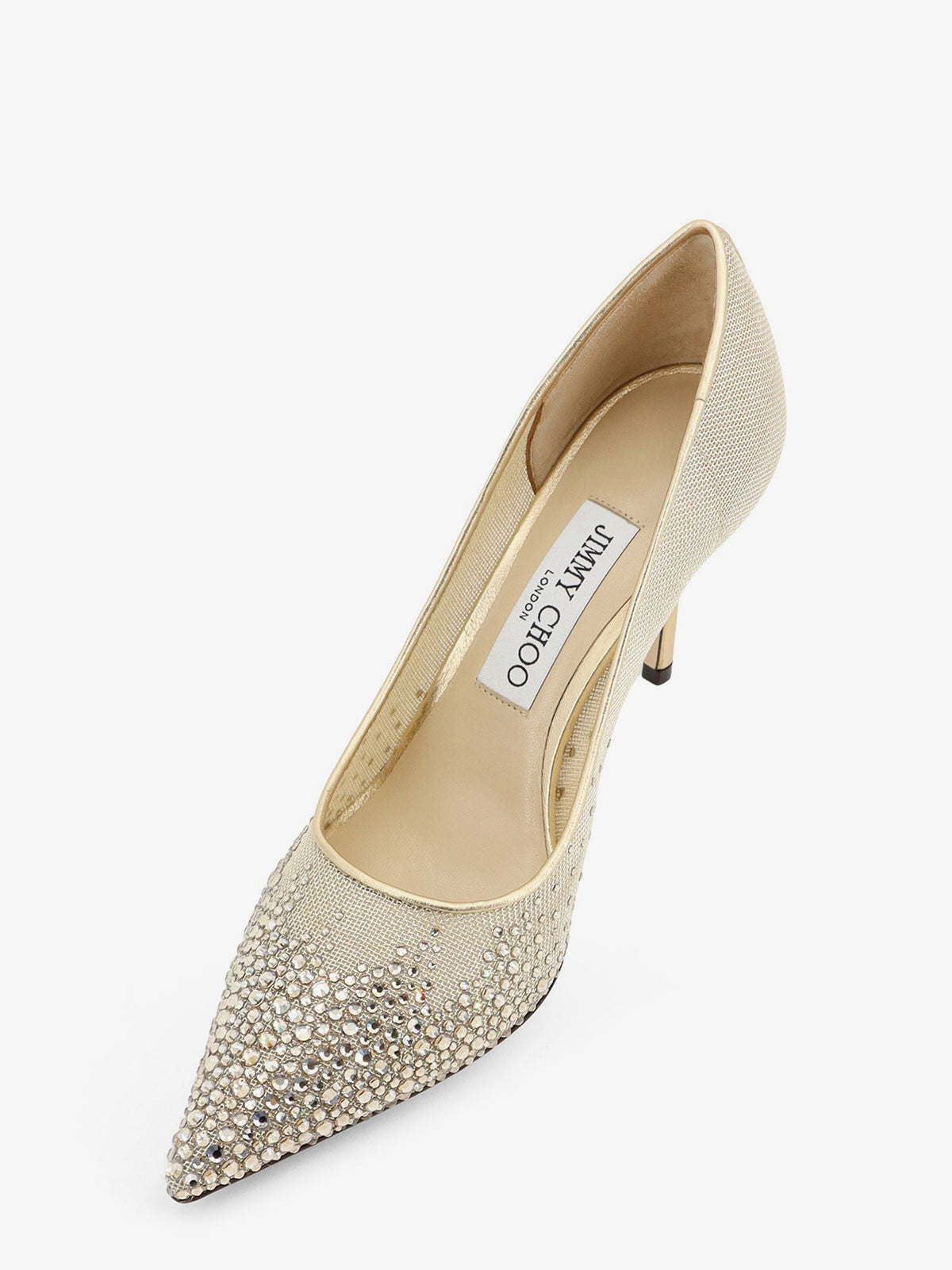 Jimmy Choo Love 85 mesh pumps with crystals - Softgoldcrystalhoney