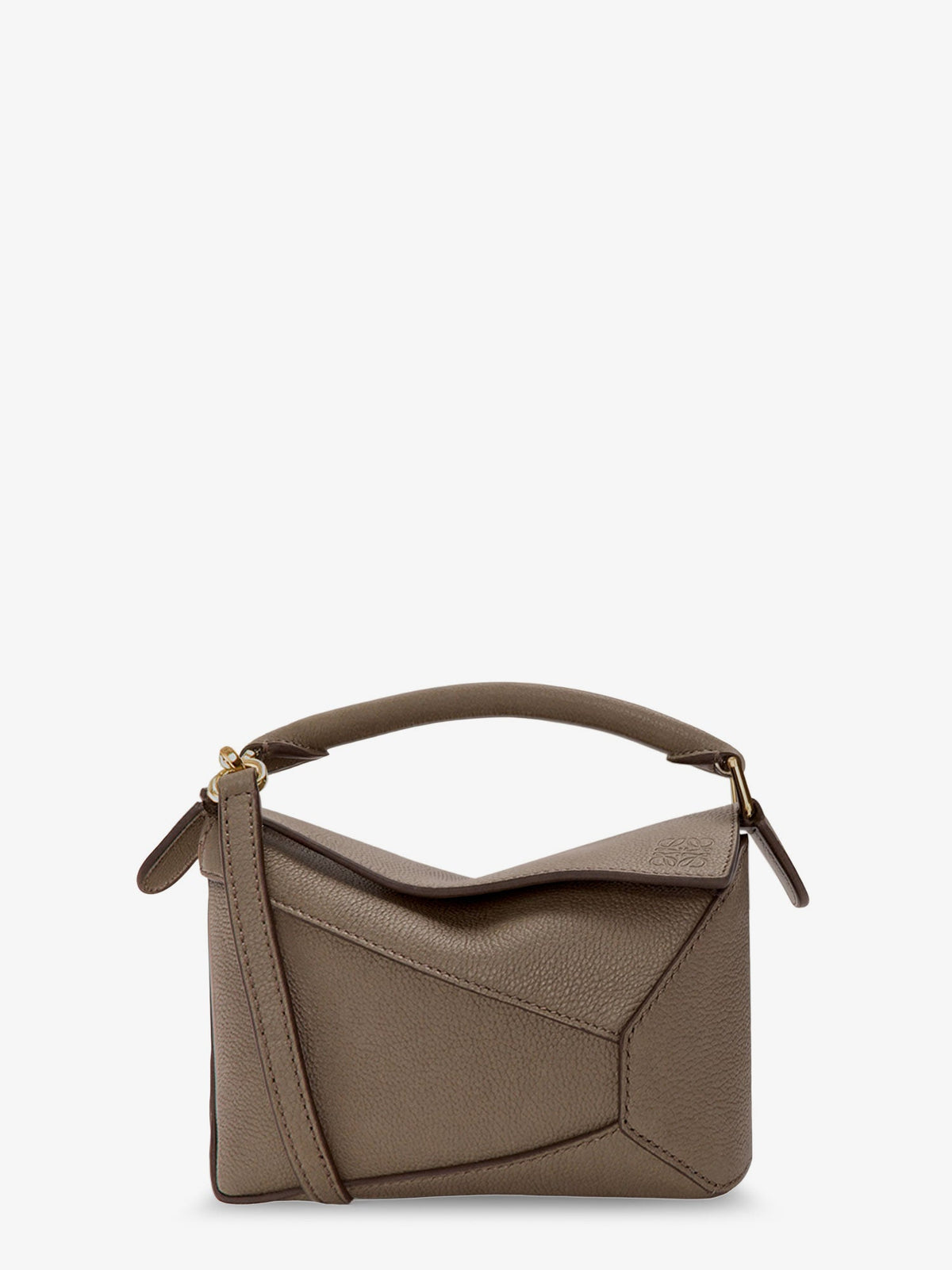 Loewe Puzzle Edge Mini Leather Handbag - Taupe