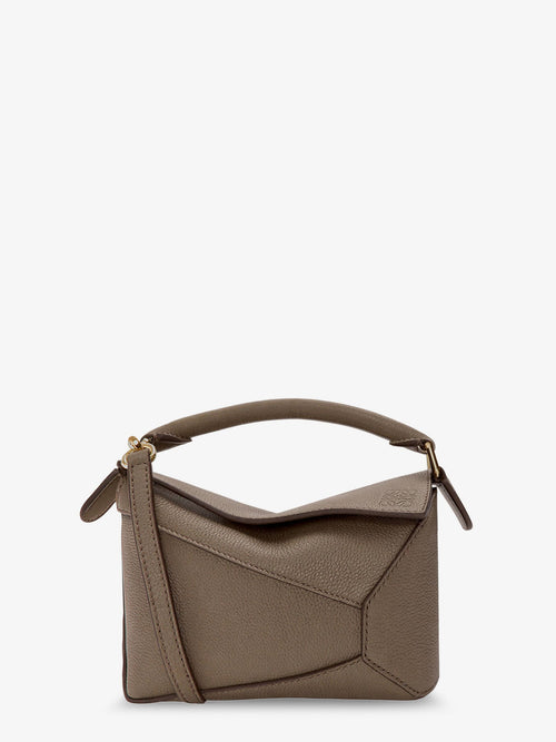 Loewe Puzzle Edge Mini Leather Handbag - Taupe