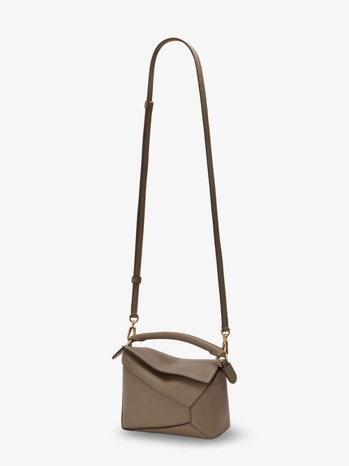 Loewe Puzzle Edge Mini Leather Handbag - Taupe