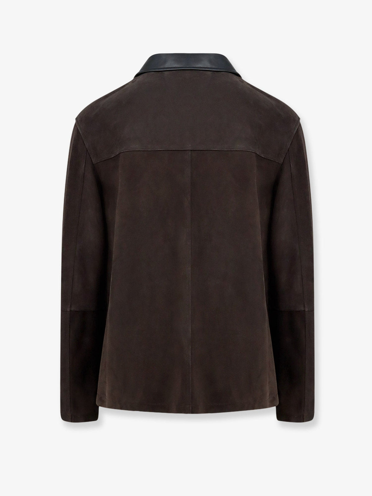 Loewe Suede jacket with leather details - Dark Brown