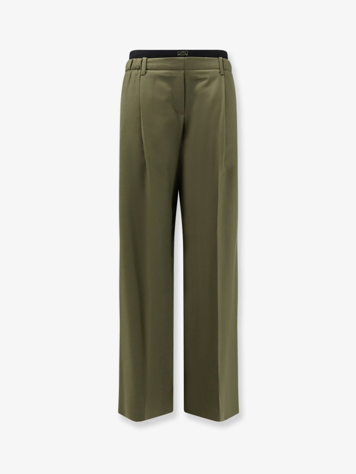 Loewe Wool trousers with elastic waistband - Khakigreen