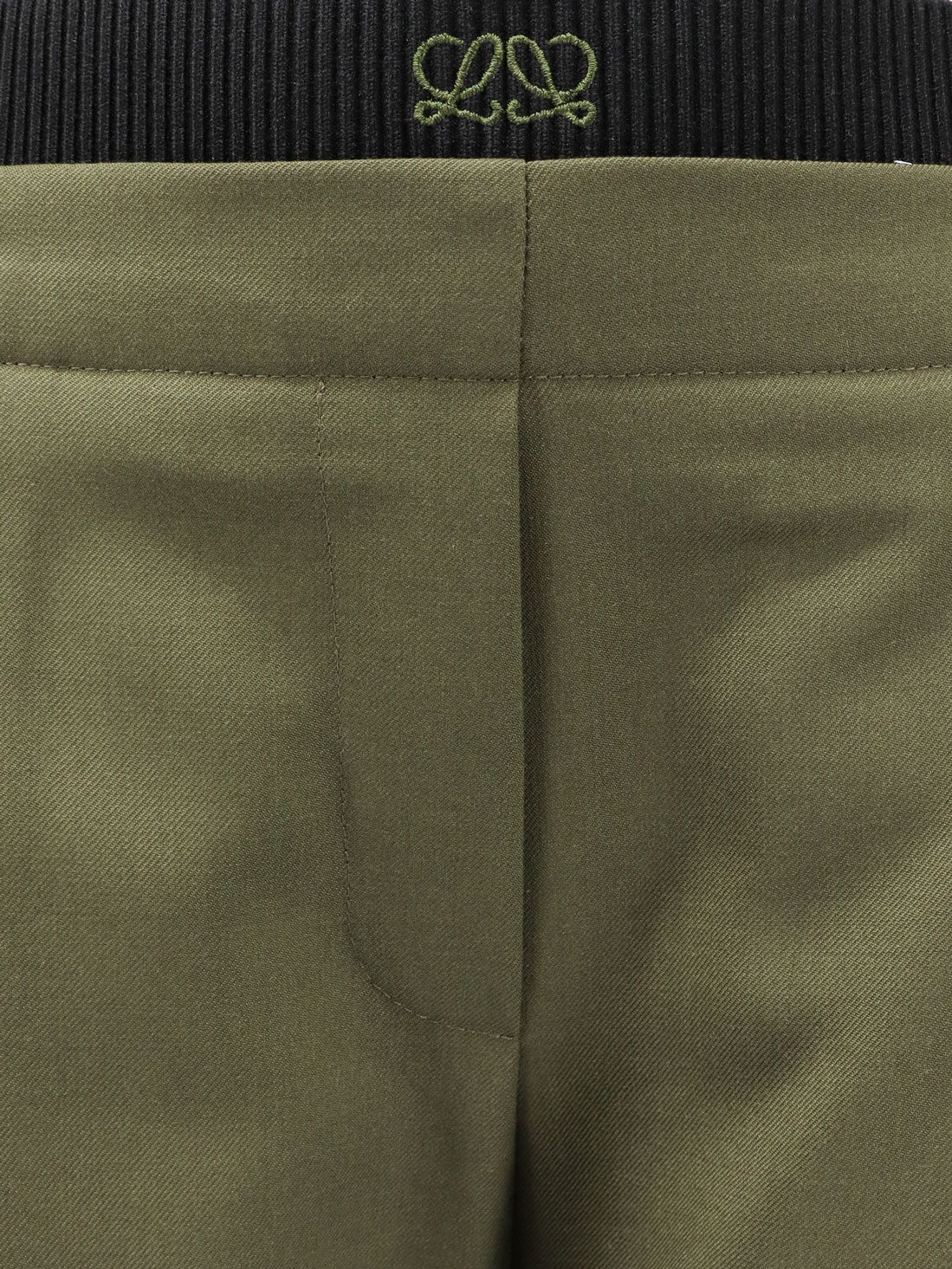 Loewe Wool trousers with elastic waistband - Khakigreen