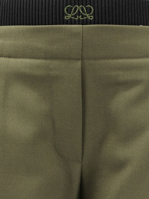 Loewe Wool trousers with elastic waistband - Khakigreen