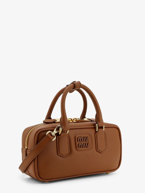 Miu Miu Arcadie leather crossbody bag - Cognac