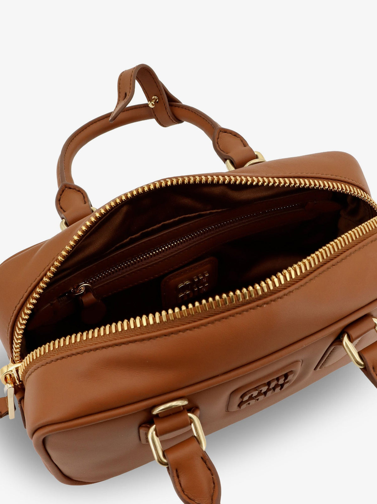 Miu Miu Arcadie leather crossbody bag - Cognac