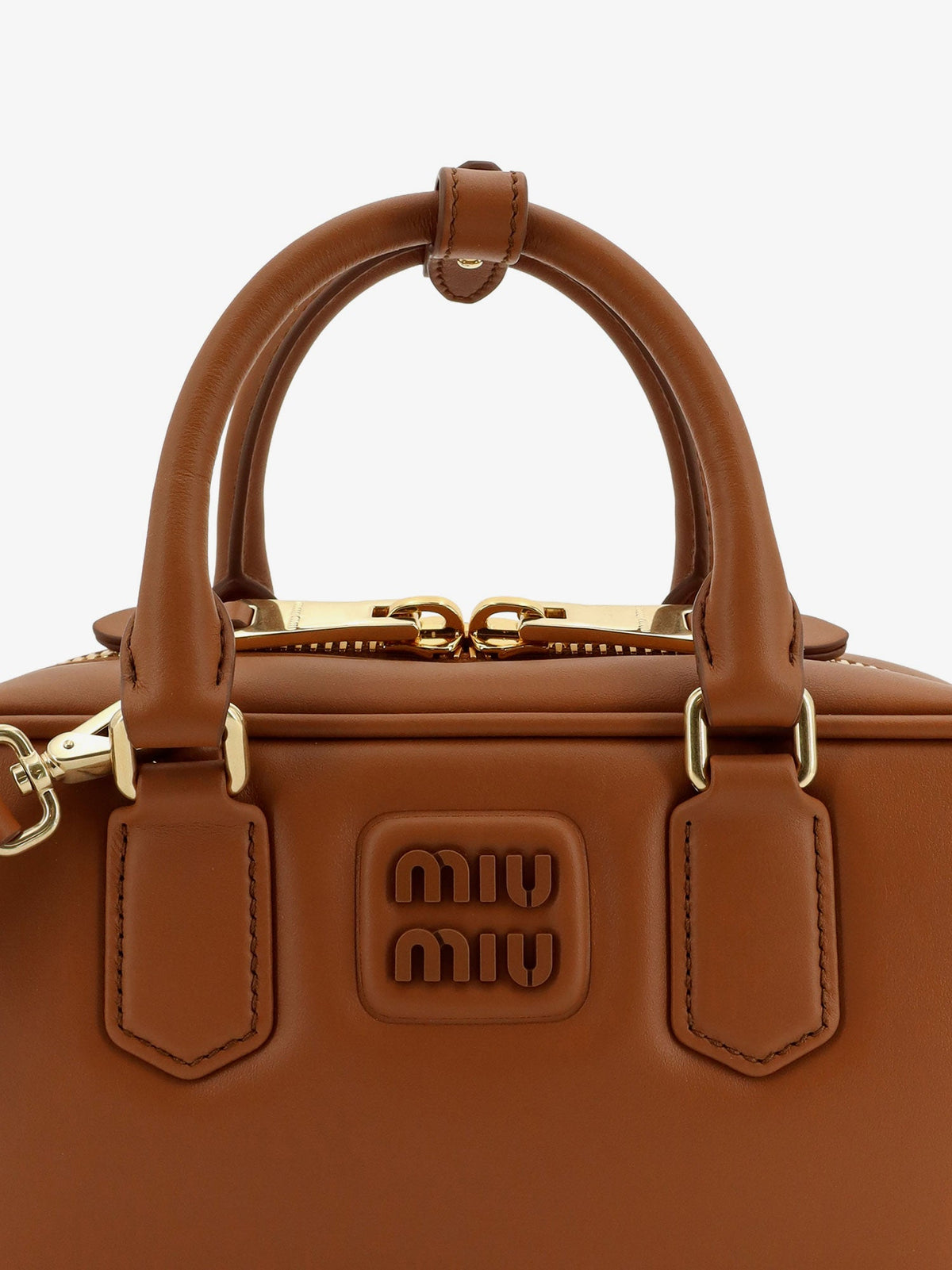 Miu Miu Arcadie leather crossbody bag - Cognac