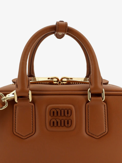 Miu Miu Arcadie leather crossbody bag - Cognac