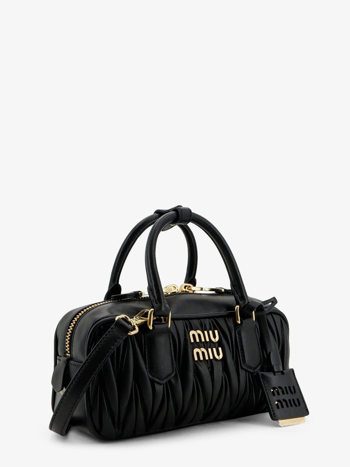 Miu Miu Arcadie matelassé leather crossbody bag - Black