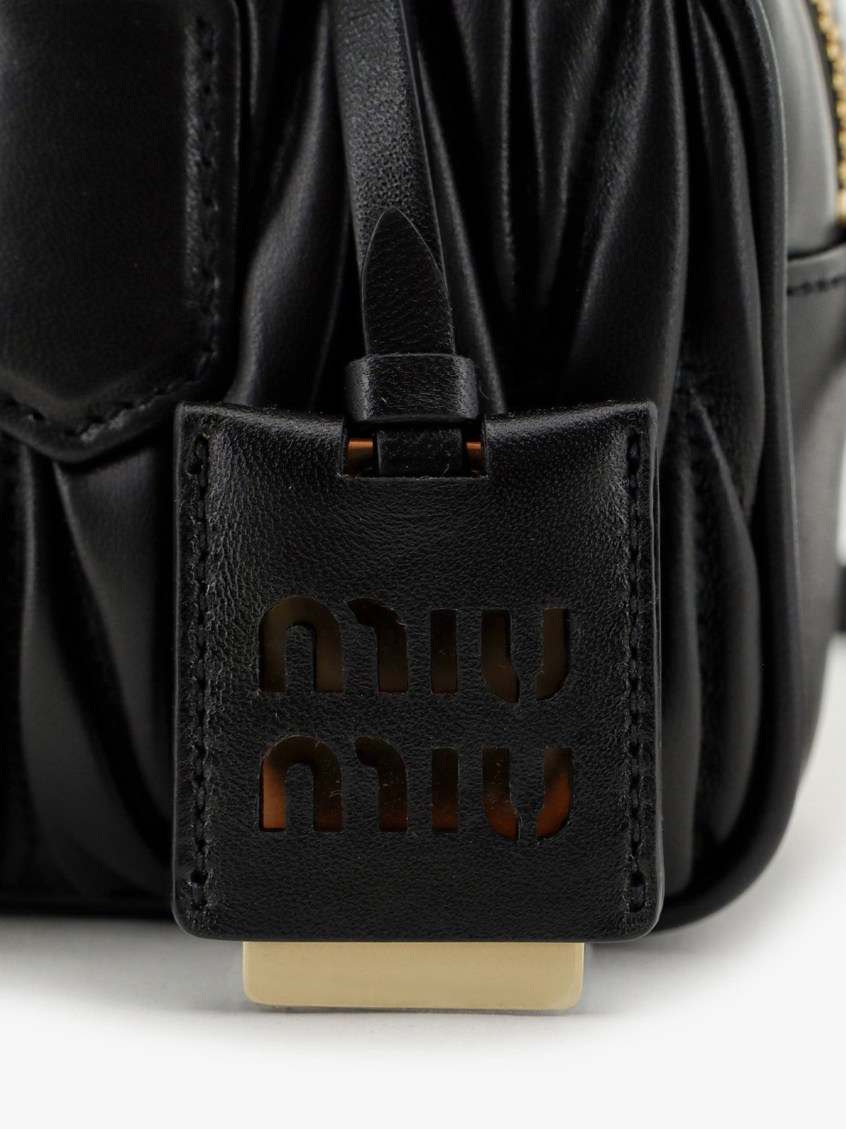Miu Miu Arcadie matelassé leather crossbody bag - Black