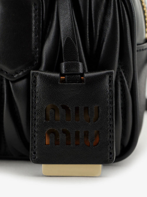 Miu Miu Arcadie matelassé leather crossbody bag - Black