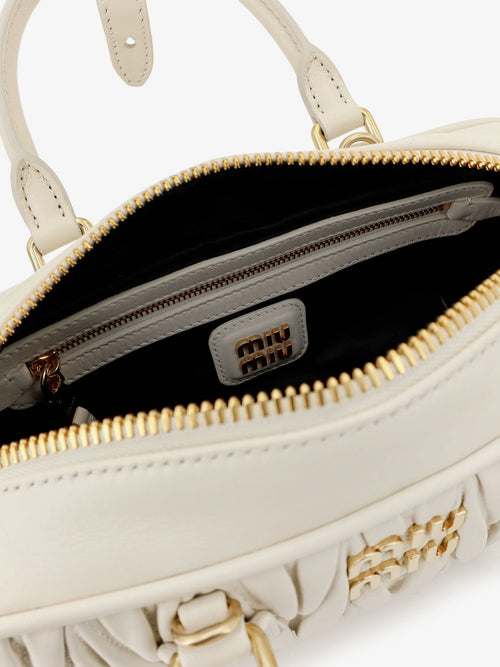 Miu Miu Arcadie quilted leather shoulder bag - White
