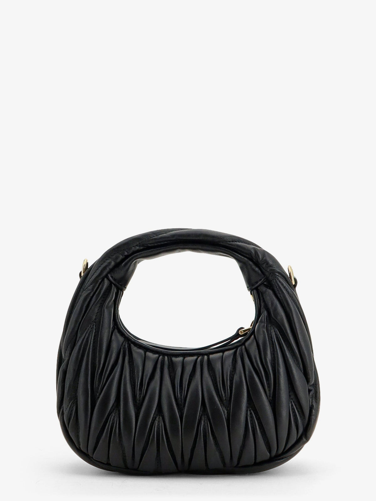 Miu Miu Wander matelassé leaher mini hobo bag - Black