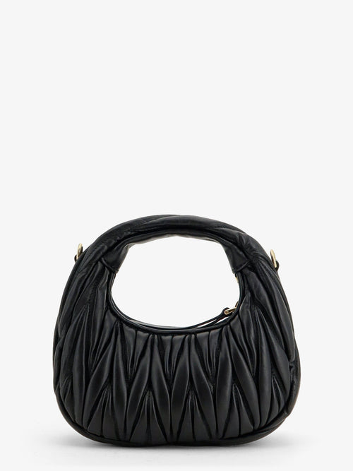 Miu Miu Wander matelassé leaher mini hobo bag - Black