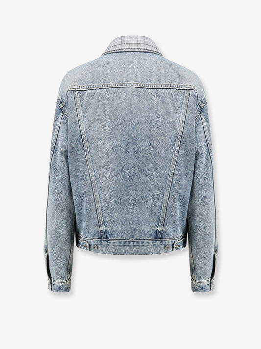 Miu Miu Denim jacket with madras lining - Light Blue