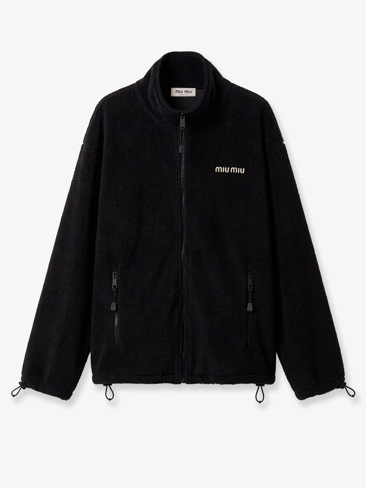 Miu Miu Oversized cotton zip-up sweatshirt - Black