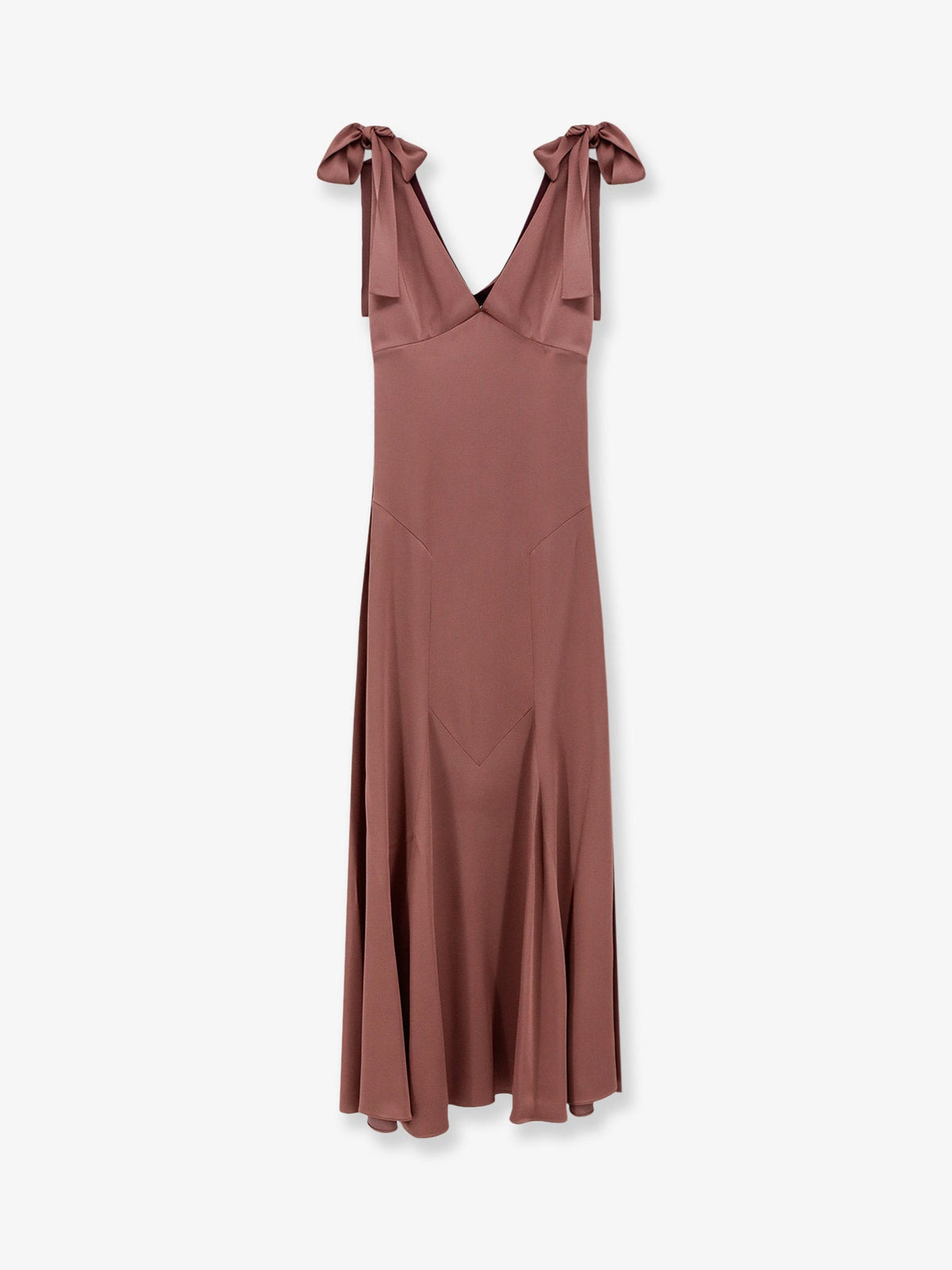 Stella McCartney Tie-Detailed satin long dress - Rosetaupe
