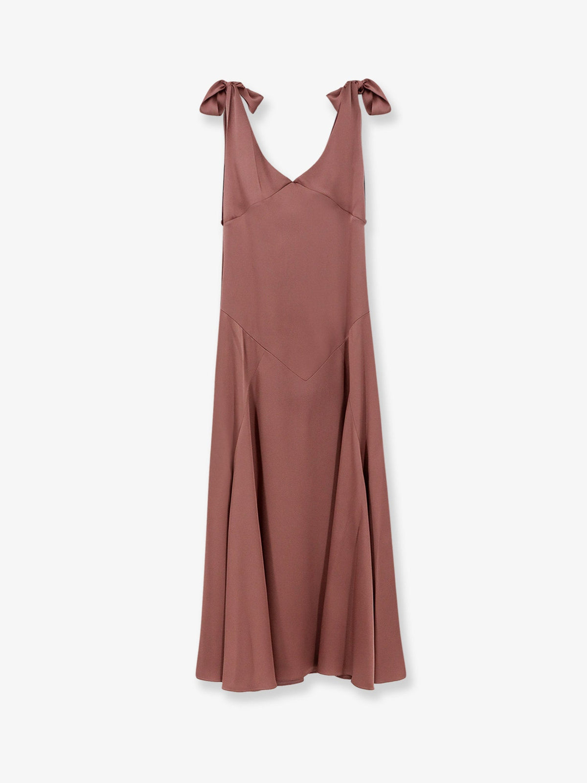 Stella McCartney Tie-Detailed satin long dress - Rosetaupe