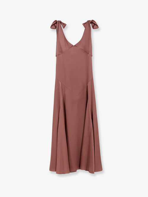 Stella McCartney Tie-Detailed satin long dress - Rosetaupe