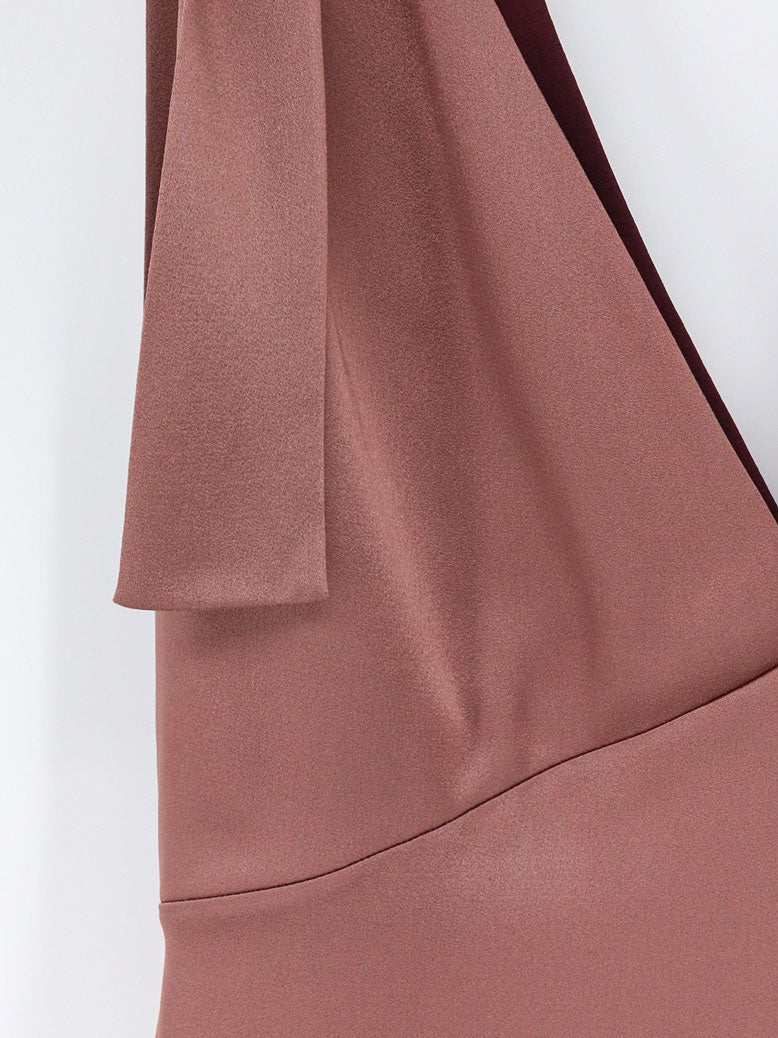 Stella McCartney Tie-Detailed satin long dress - Rosetaupe