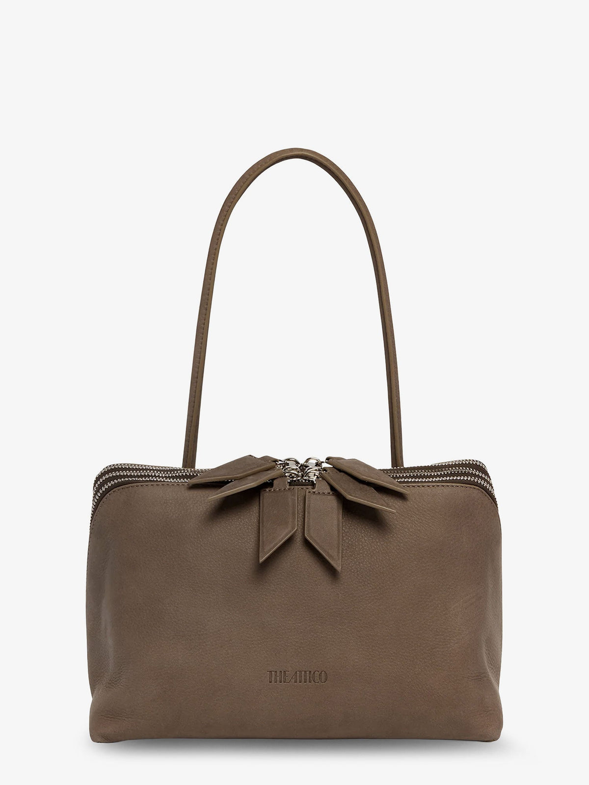 The Attico L'altra Di Milano suede shoulder bag - Grey