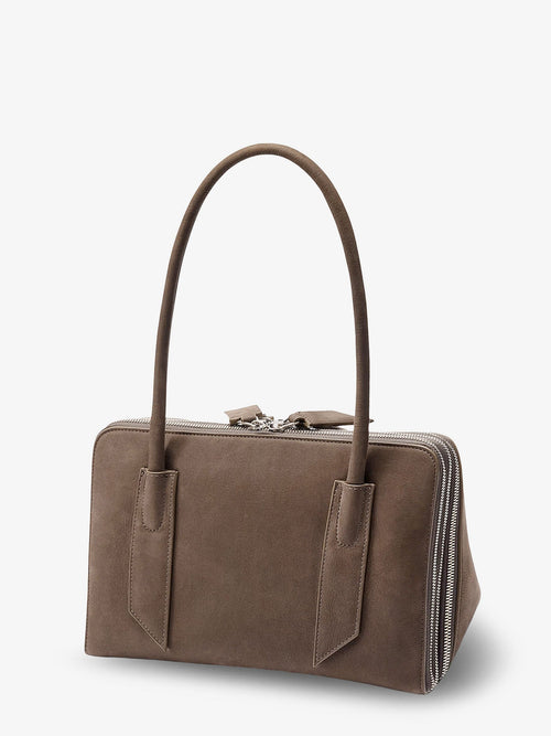 The Attico L'altra Di Milano suede shoulder bag - Grey