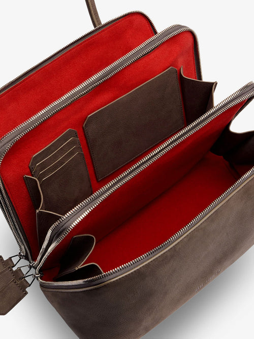 The Attico L'altra Di Milano suede shoulder bag - Grey