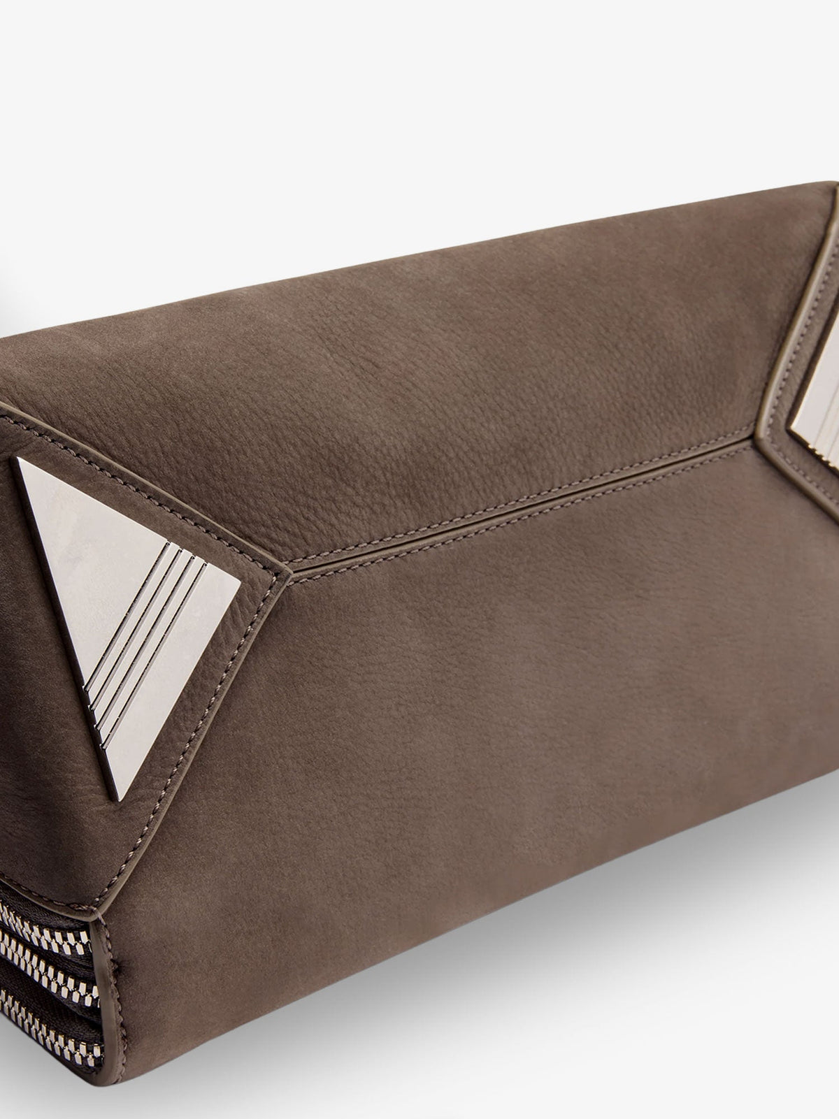 The Attico L'altra Di Milano suede shoulder bag - Grey