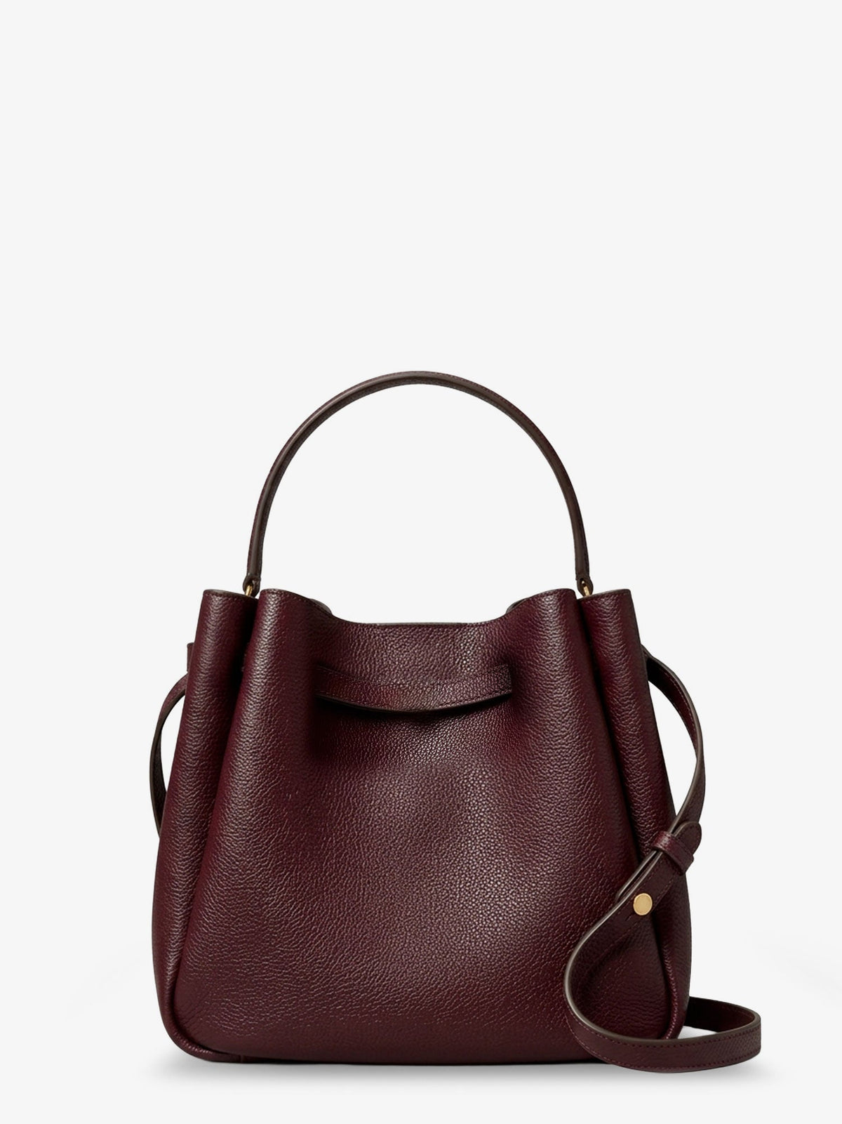 Tory Burch Romy Leather Bucket Bag - Darkcarmine