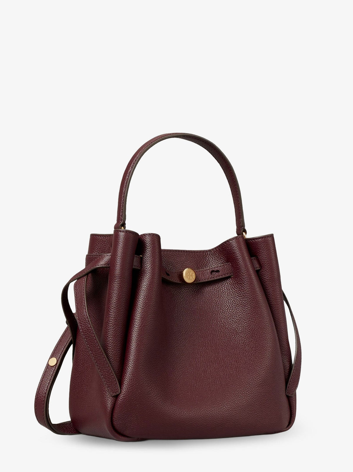 Tory Burch Romy Leather Bucket Bag - Darkcarmine