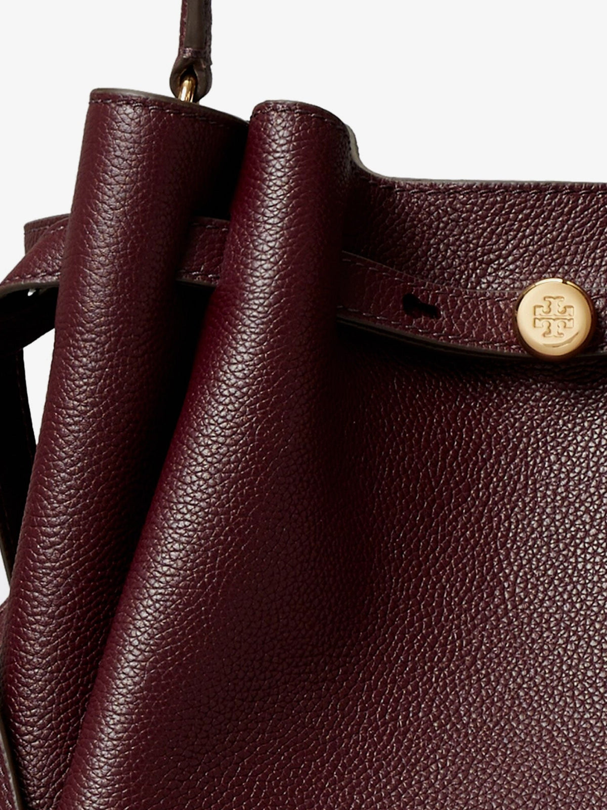 Tory Burch Romy Leather Bucket Bag - Darkcarmine