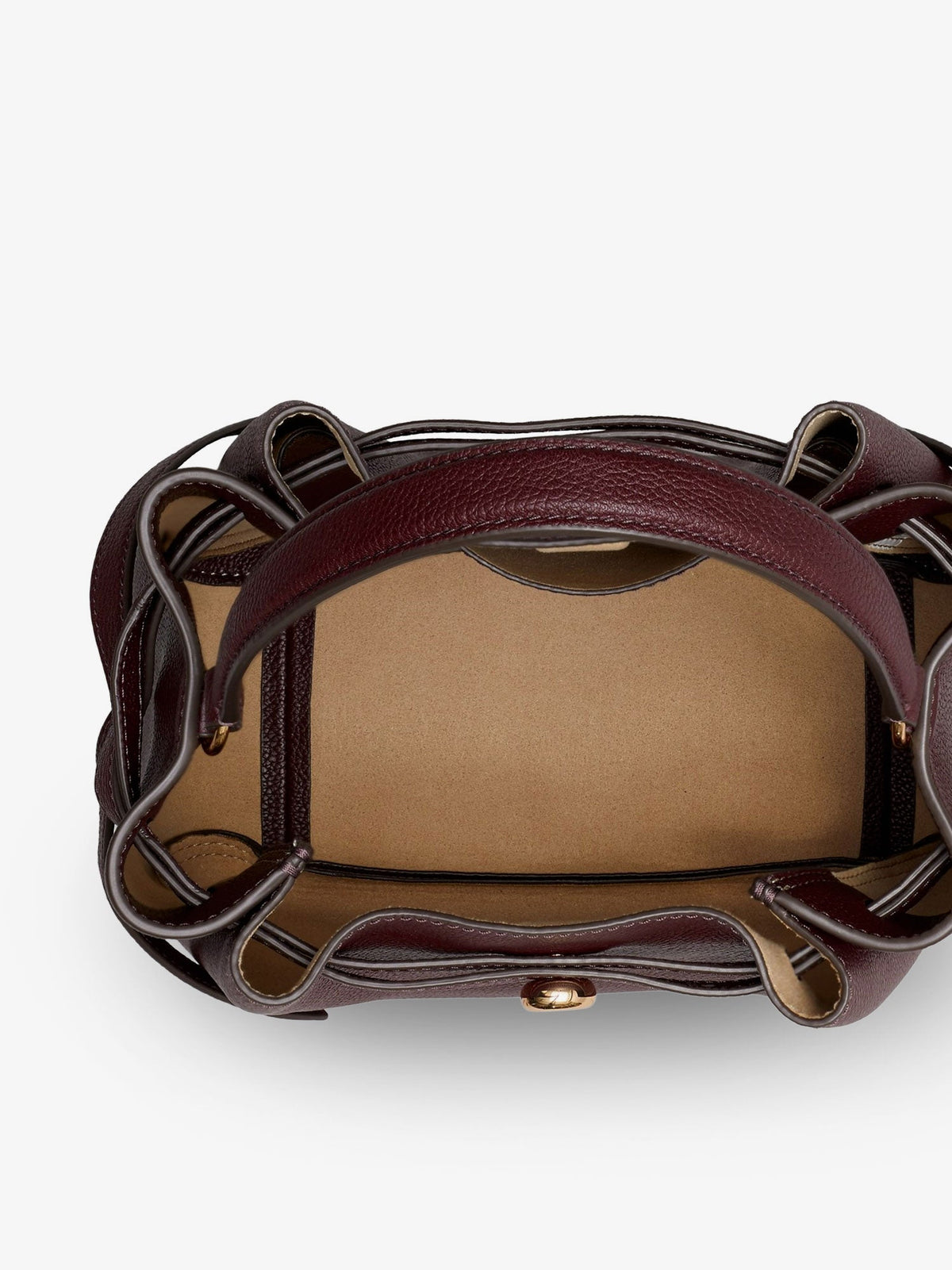Tory Burch Romy Leather Bucket Bag - Darkcarmine