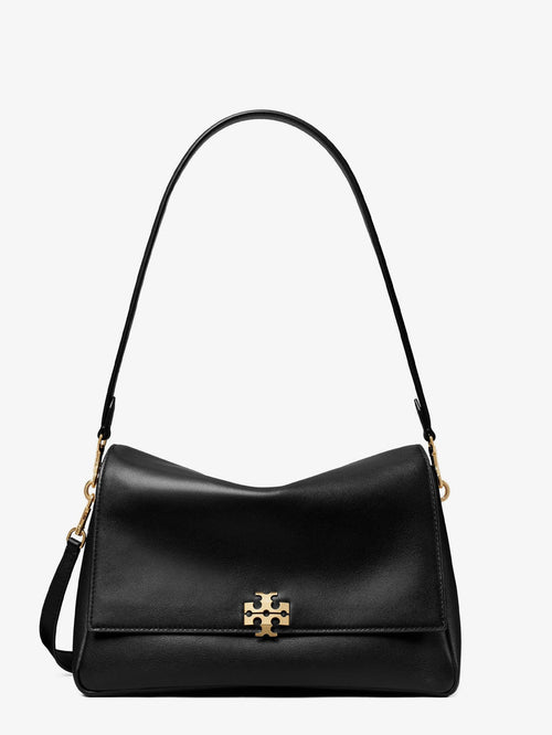 Tory Burch Charlie Leather Shoulder Bag - Black