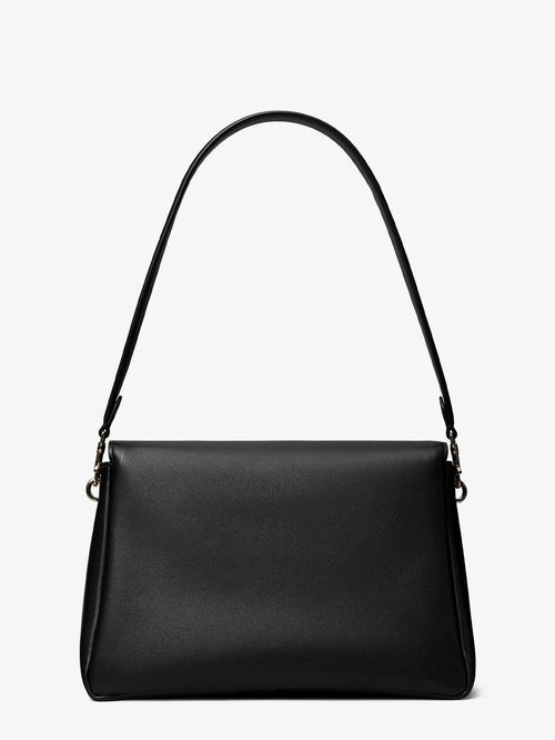Tory Burch Charlie Leather Shoulder Bag - Black