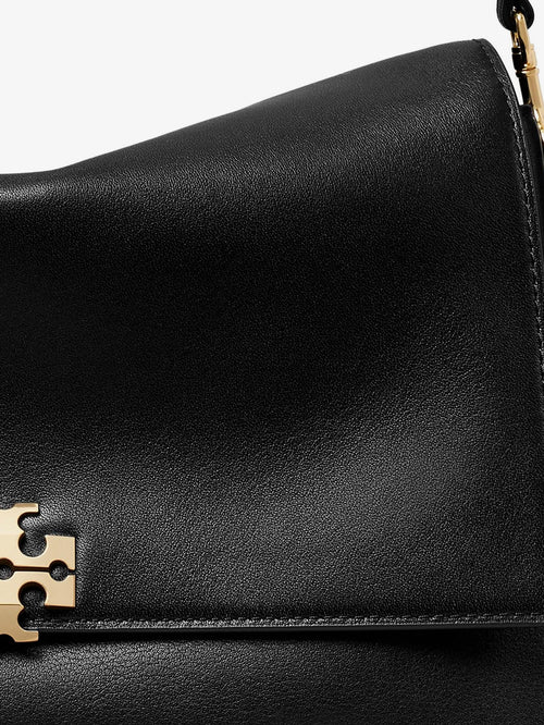 Tory Burch Charlie Leather Shoulder Bag - Black