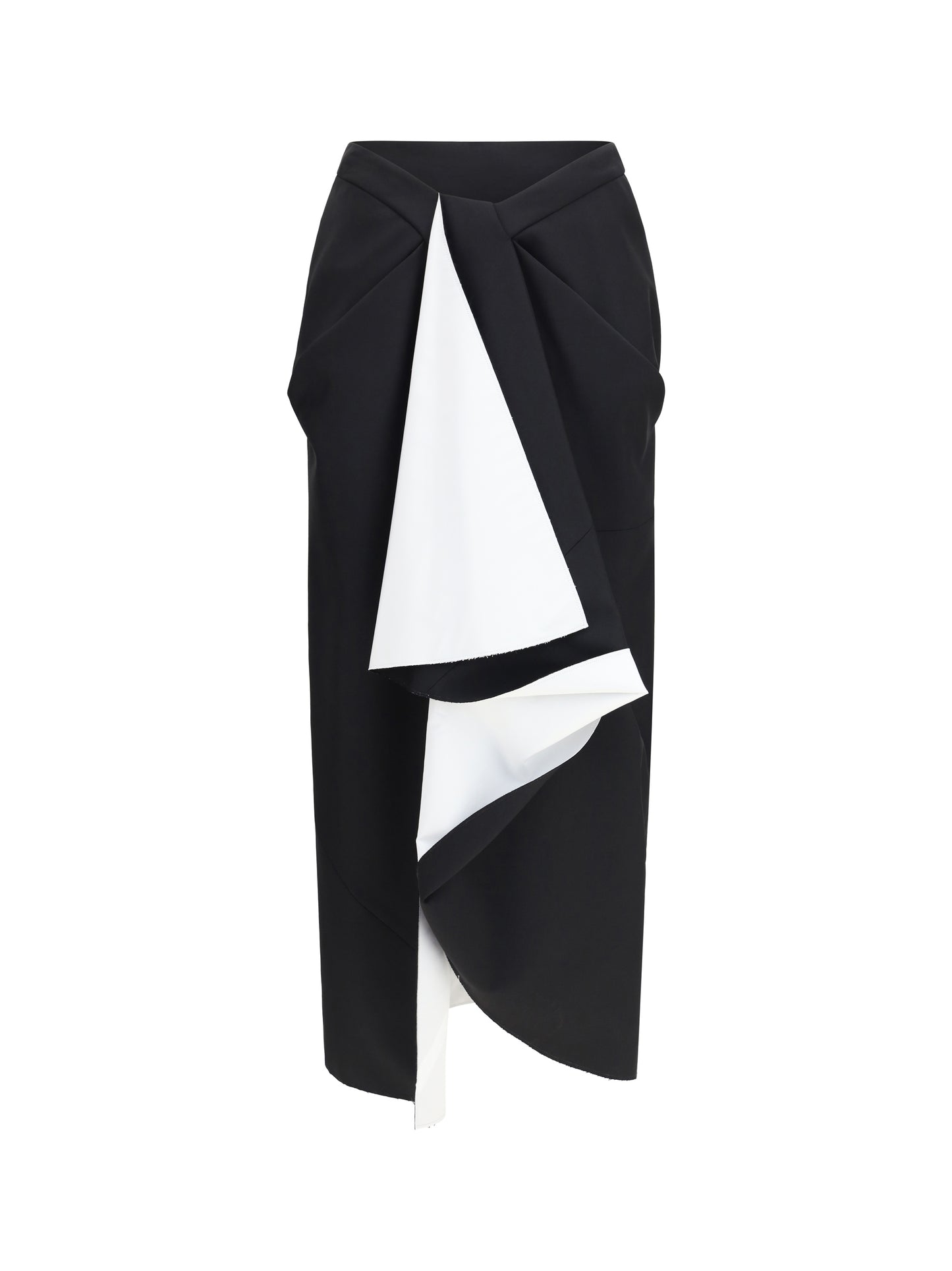 GIVENCHY Draped midi Skirt in double-faced wool and mohair