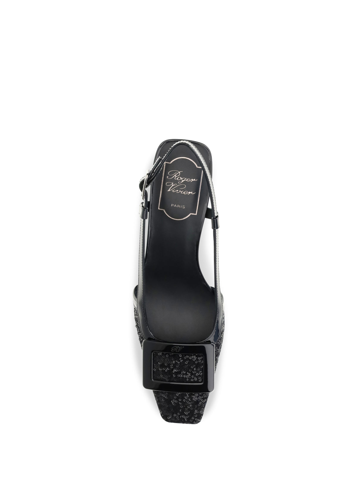 Roger Vivier Belle Vivier shiny-effect Slingback Pumps - Black