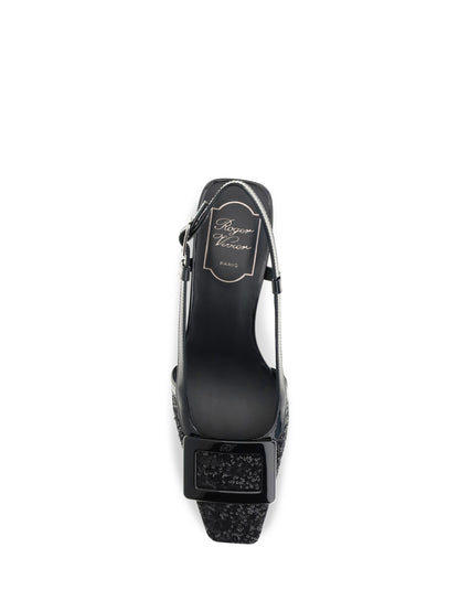 Roger Vivier Belle Vivier shiny-effect Slingback Pumps - Black